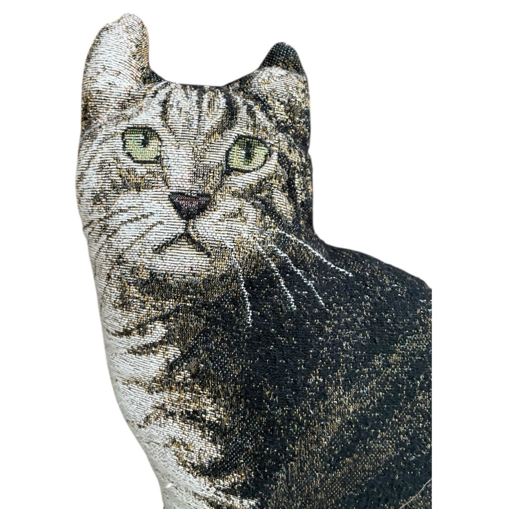 Tapestry Cat Kitten Throw Pillow One sided Novelty Granny core Cottage Farmhouse - Picture 2 of 3